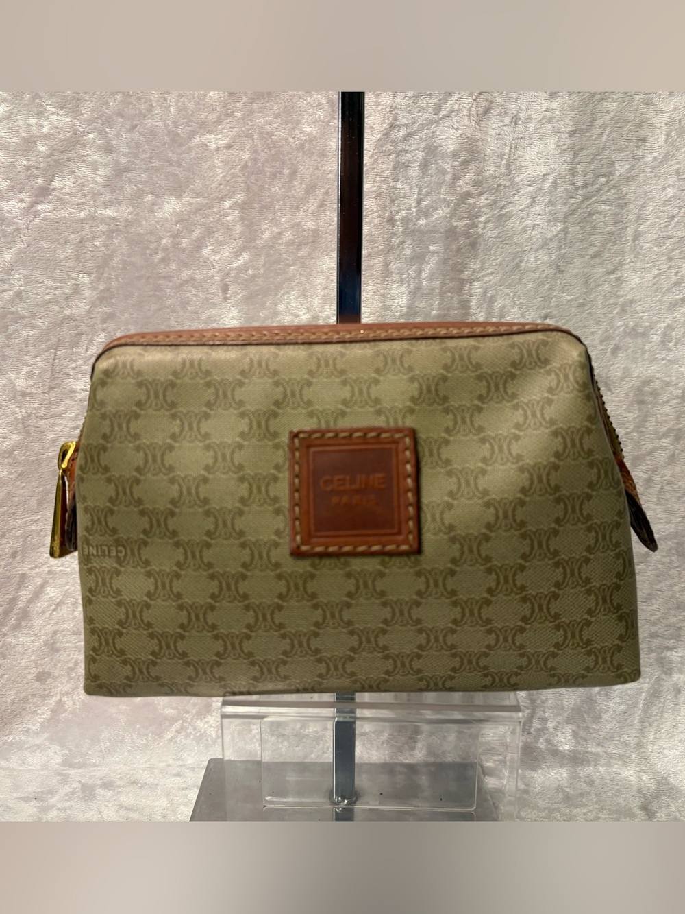 Celine Macadam Coated Canvas Pouch Vintage Authentic